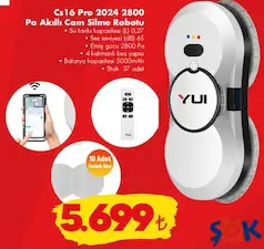 YUİ CS16 PRO AKILLI CAM SİLME ROBOTU fiyat ve kampanya bilgisi
